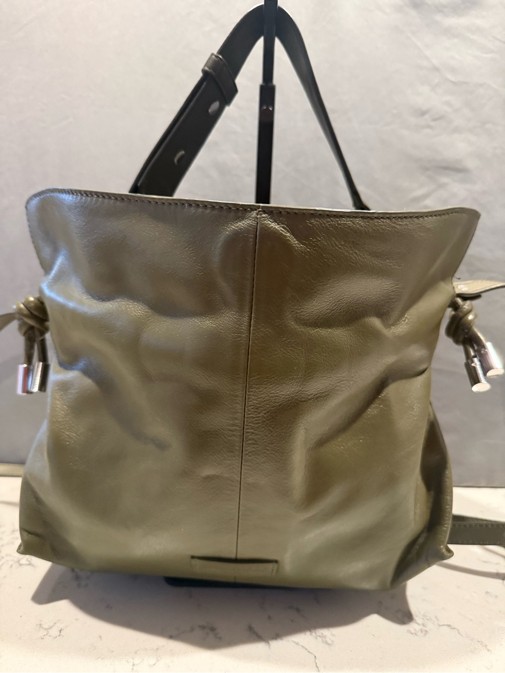 Walter Baker Olive Green Leather Shoulder Tote